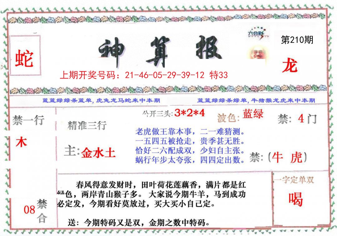 2024210期神算报