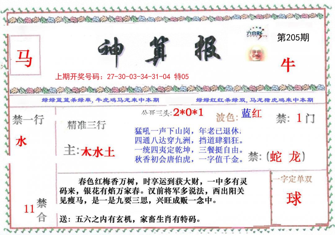 2024205期神算报
