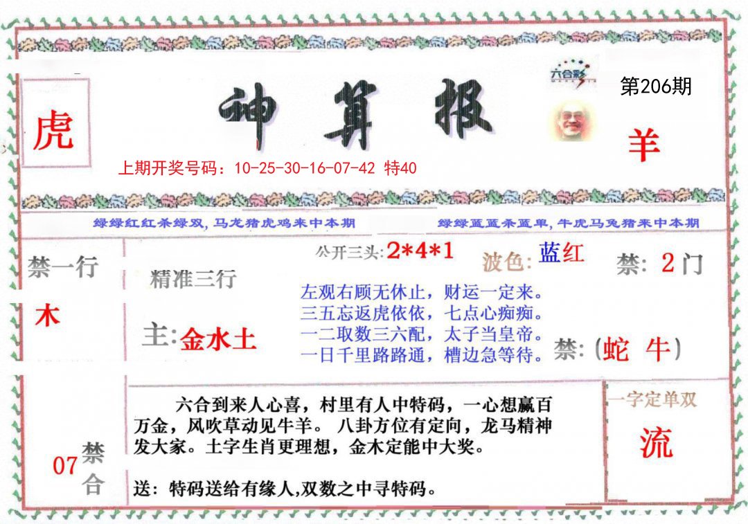 2024206期神算报