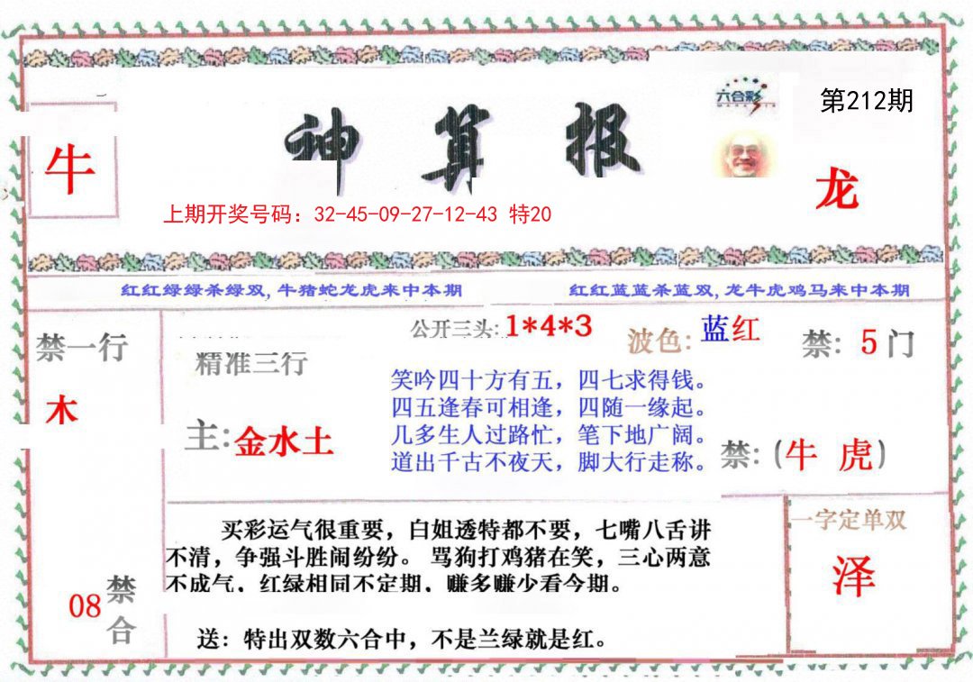 2024212期神算报