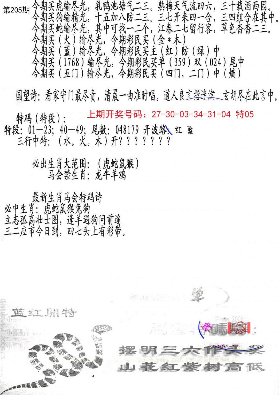 2024205期蛇报B