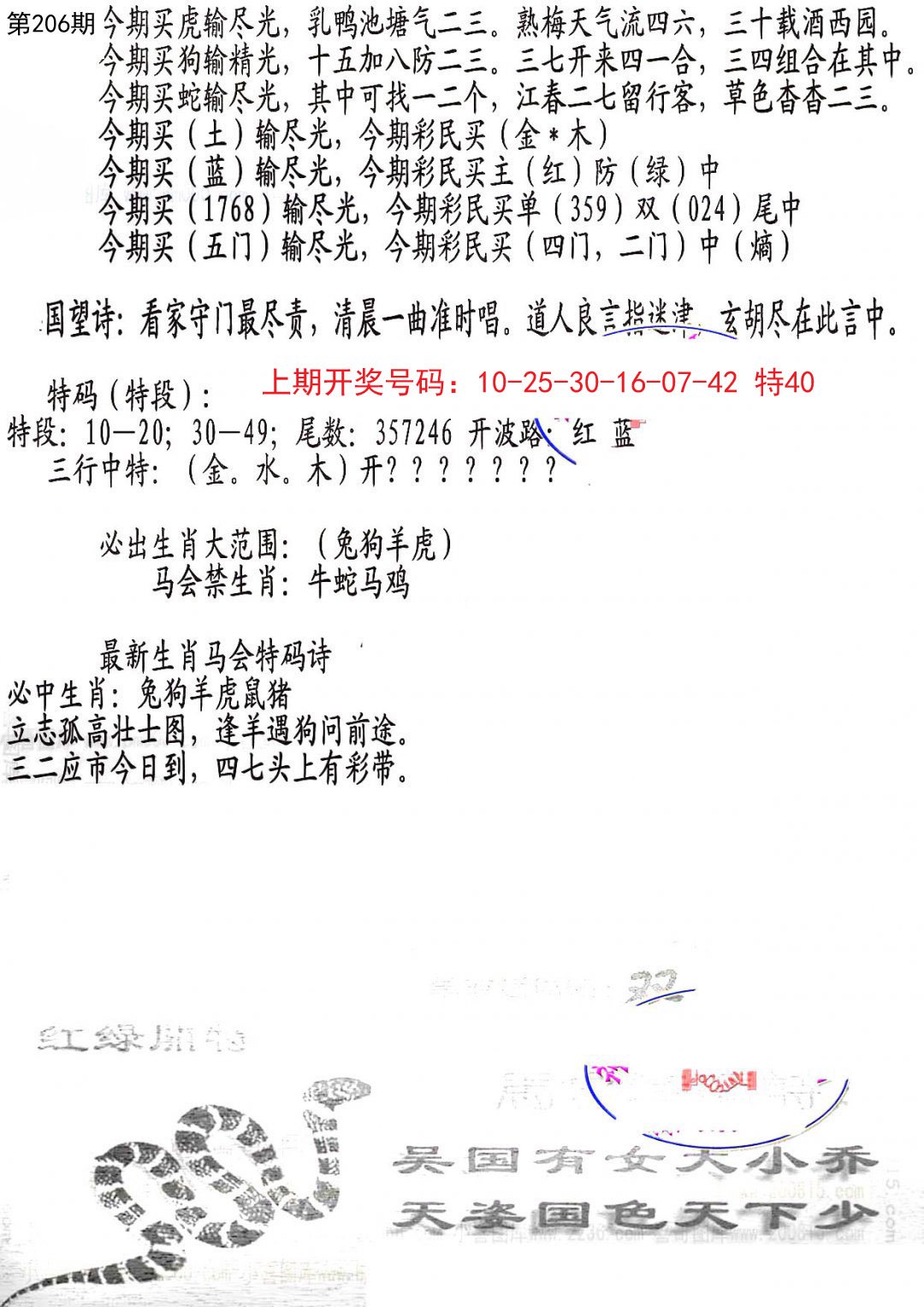 2024206期蛇报B