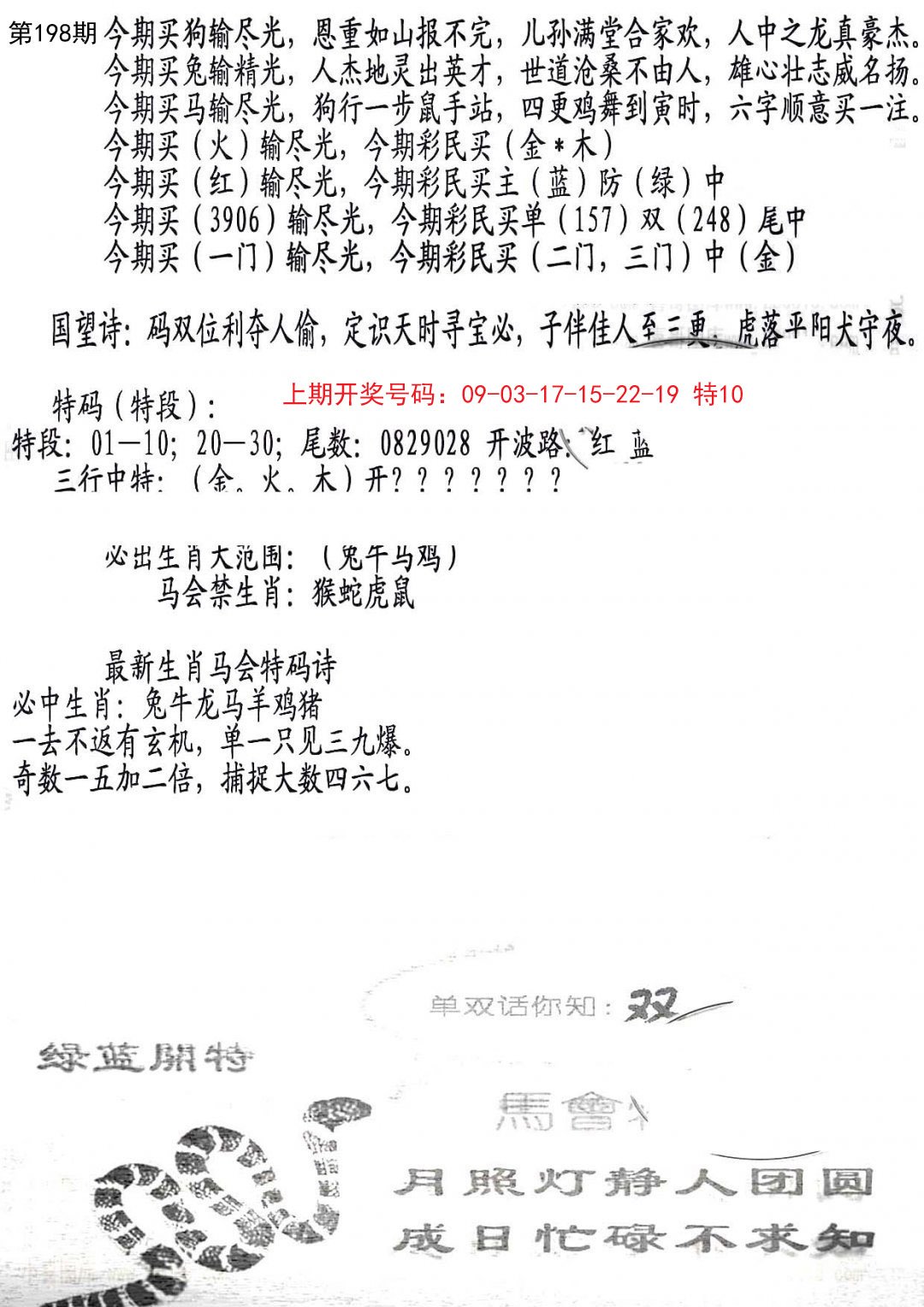 2024198期蛇报B