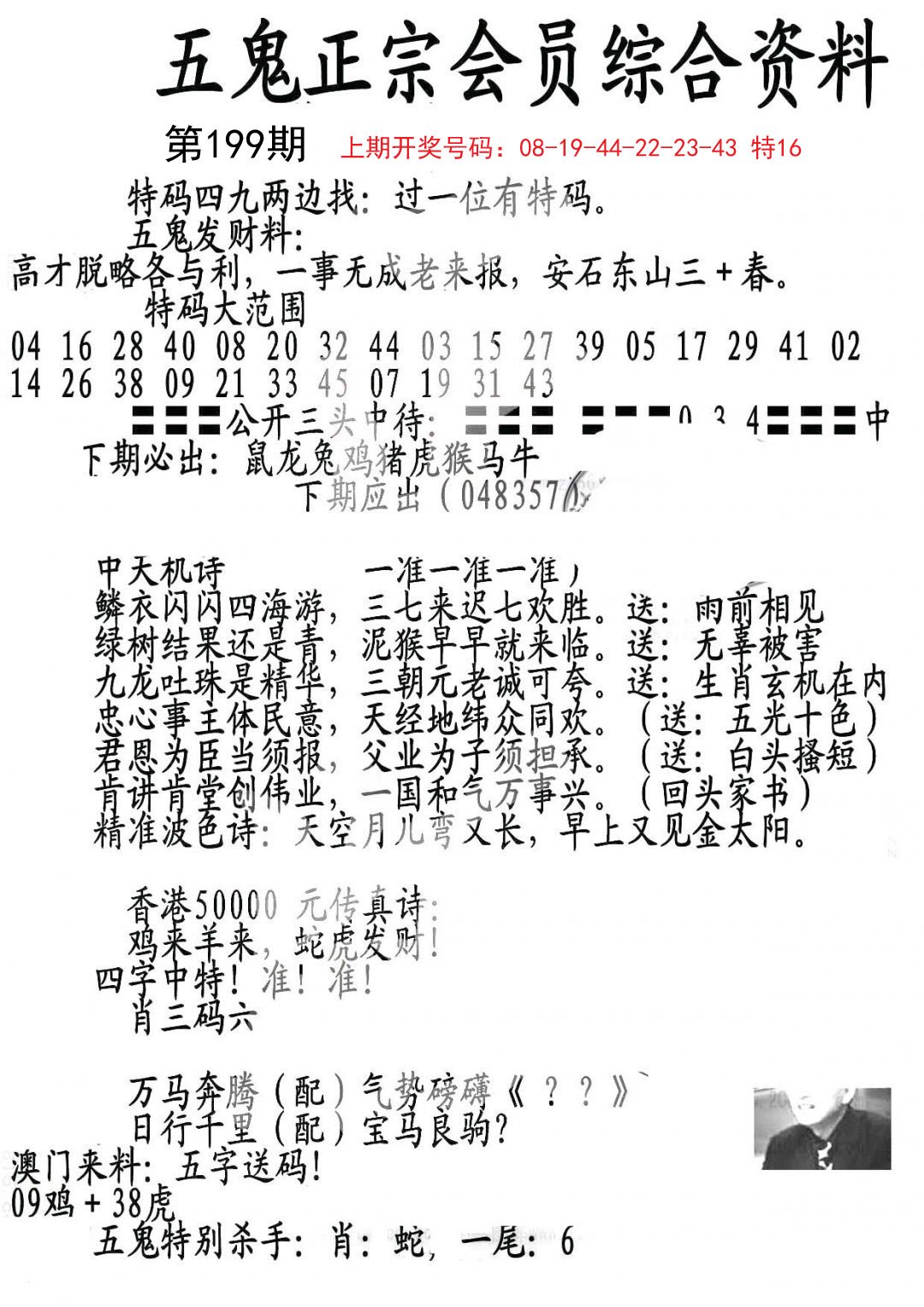 2024199期蛇报A