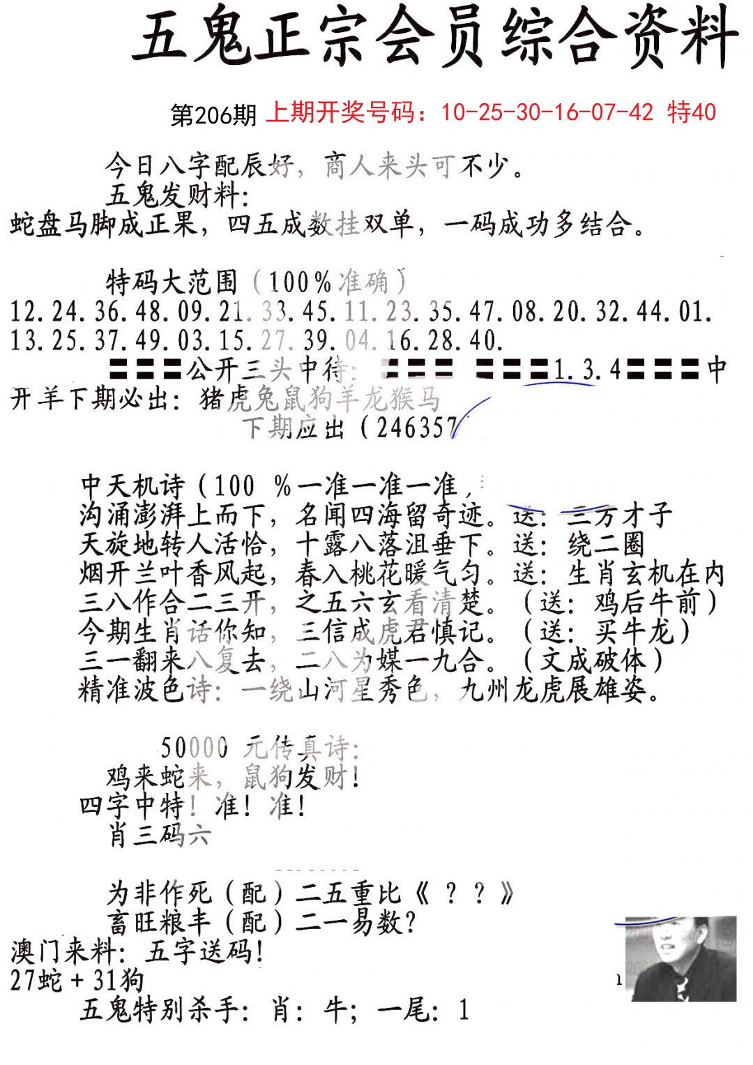 2024206期蛇报A