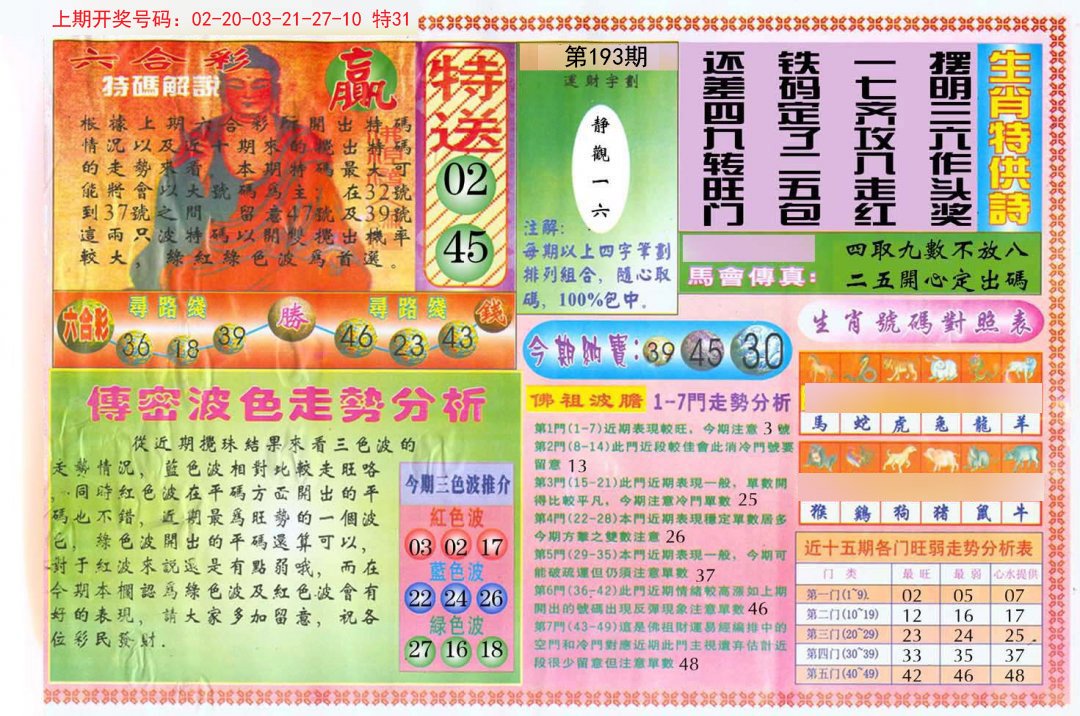 2024193期白小姐三点传密B