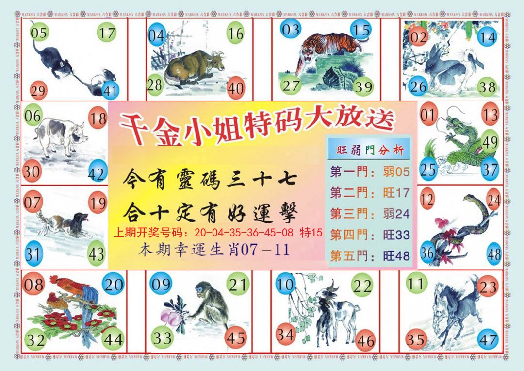 2024200期(新版)千金小姐B