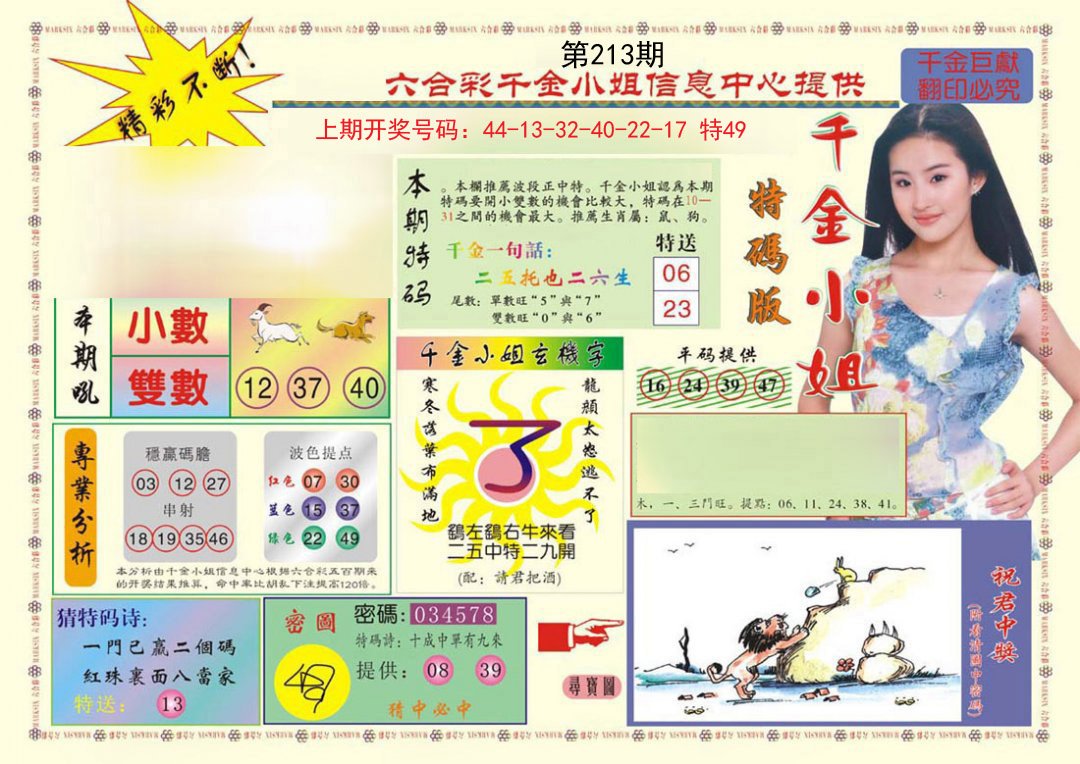 2024213期(新版)千金小姐A