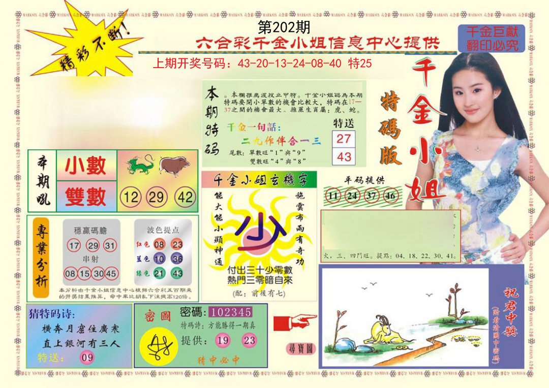 2024202期(新版)千金小姐A