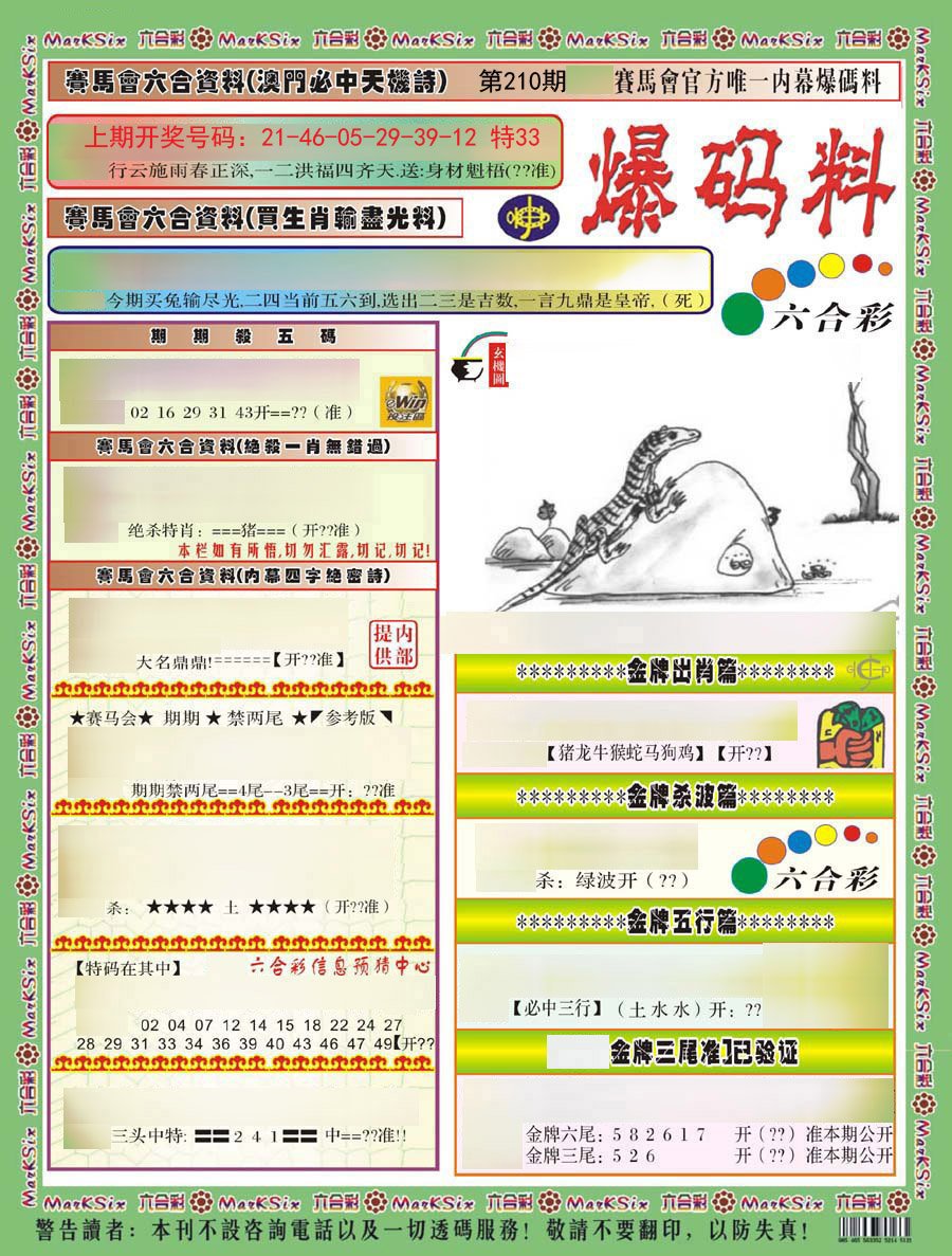 2024210期爆码料A)