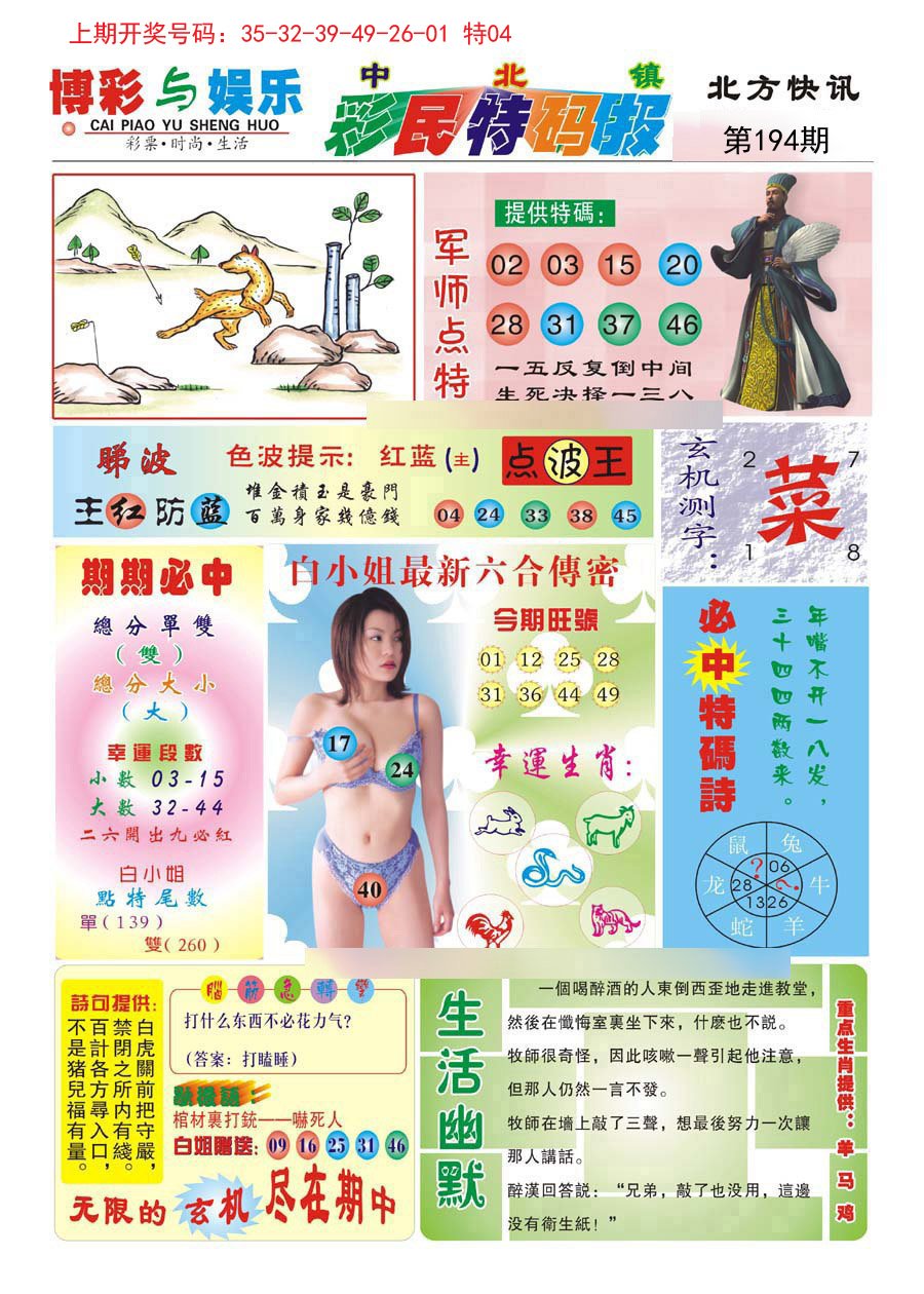 2024194期中北彩民特码报