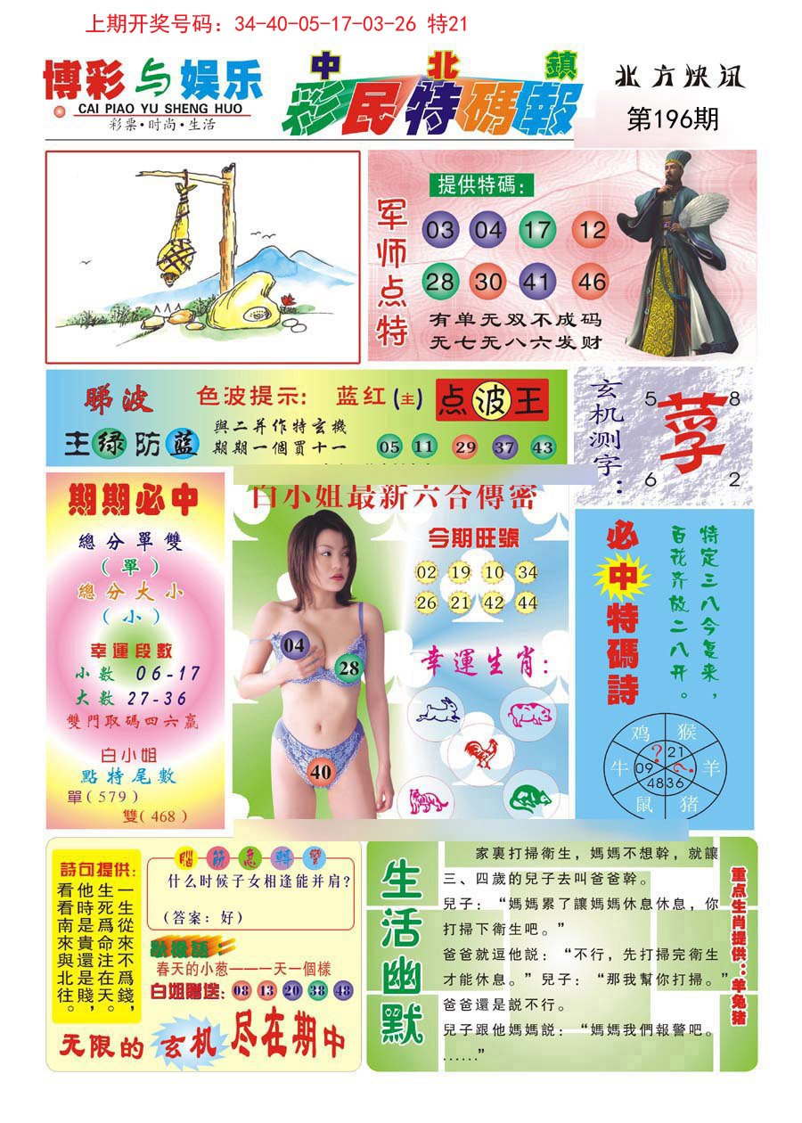 2024196期中北彩民特码报