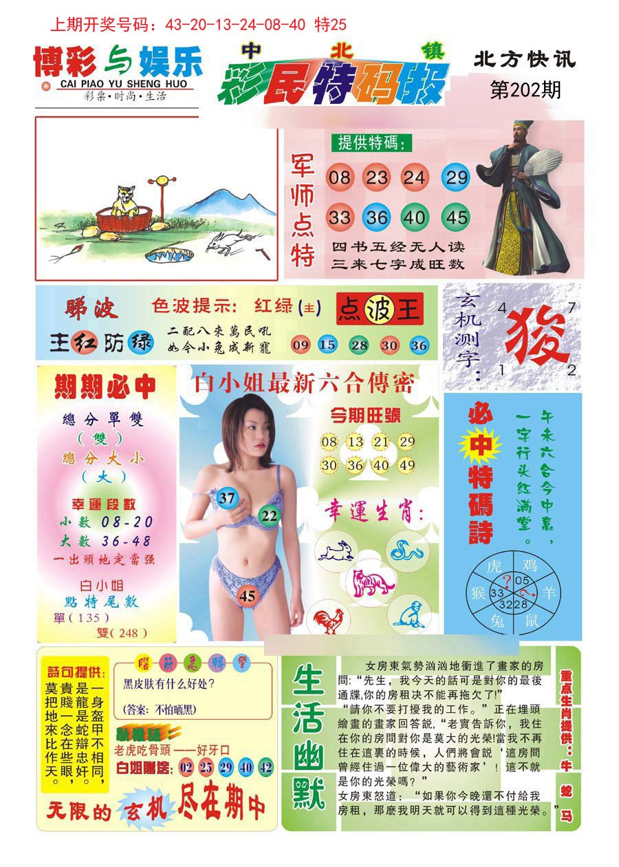 2024202期中北彩民特码报