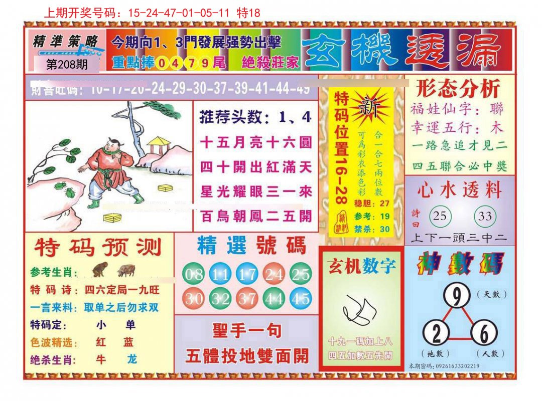 2024208期玄机透漏