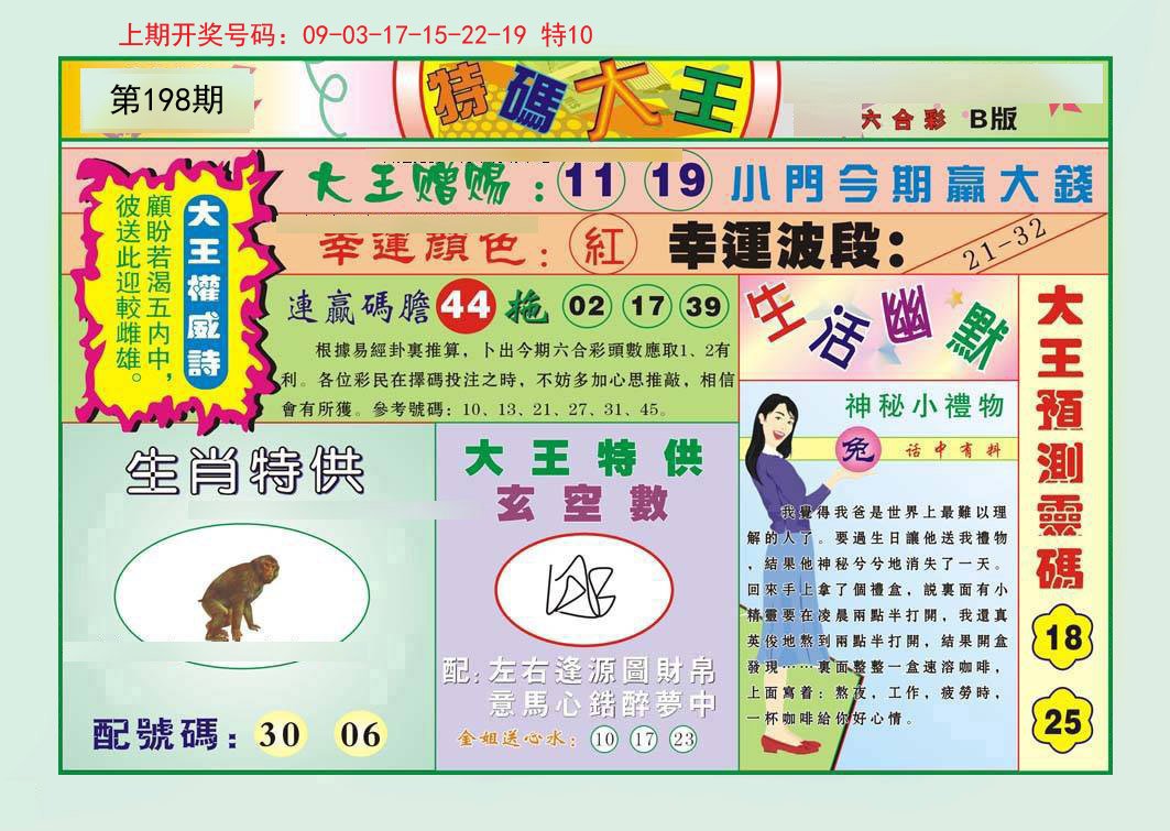 2024198期特码大王B