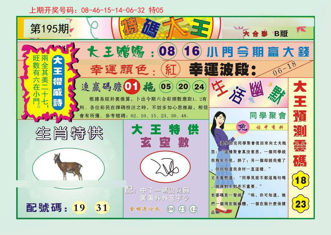2024195期特码大王B