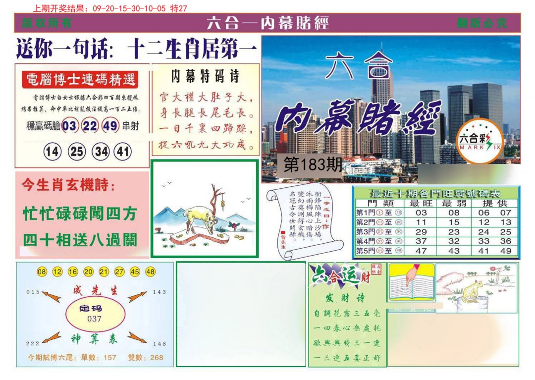 2024183期内幕赌经