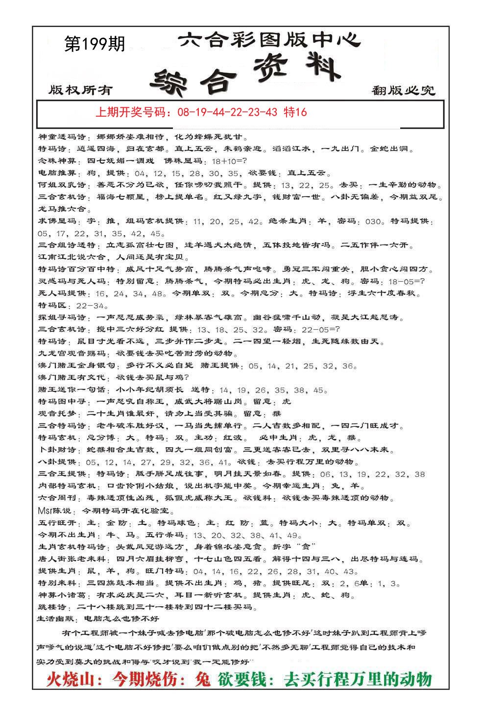 2024199期内部综合资料