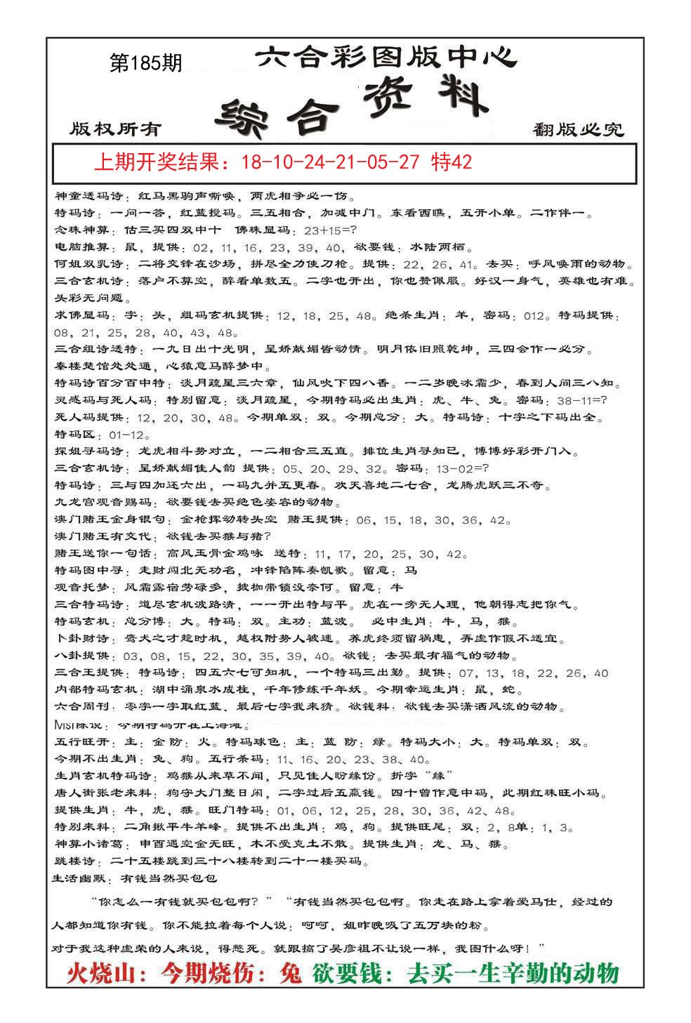 2024185期内部综合资料