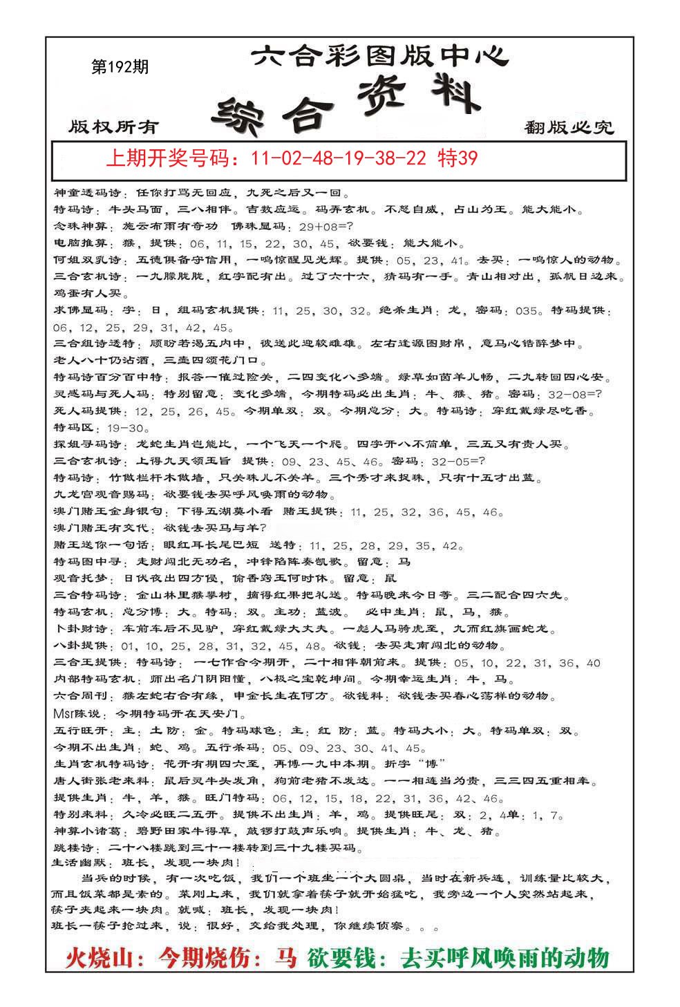 2024192期内部综合资料