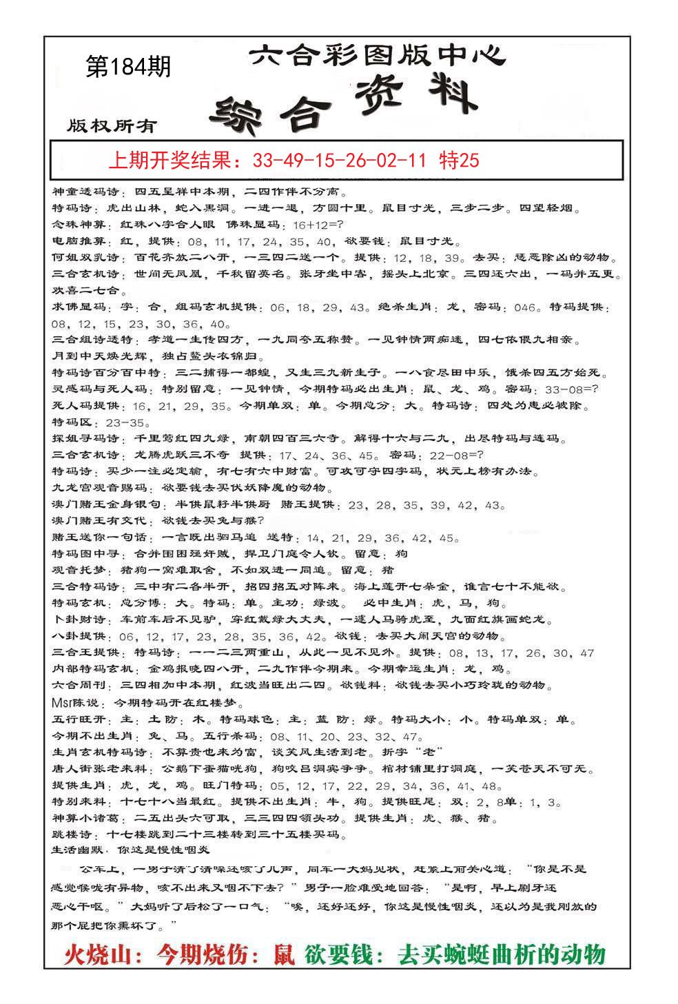 2024184期内部综合资料