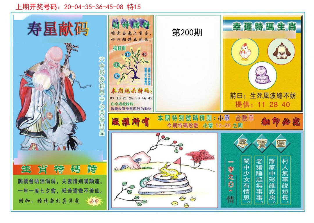 2024200期寿星献码