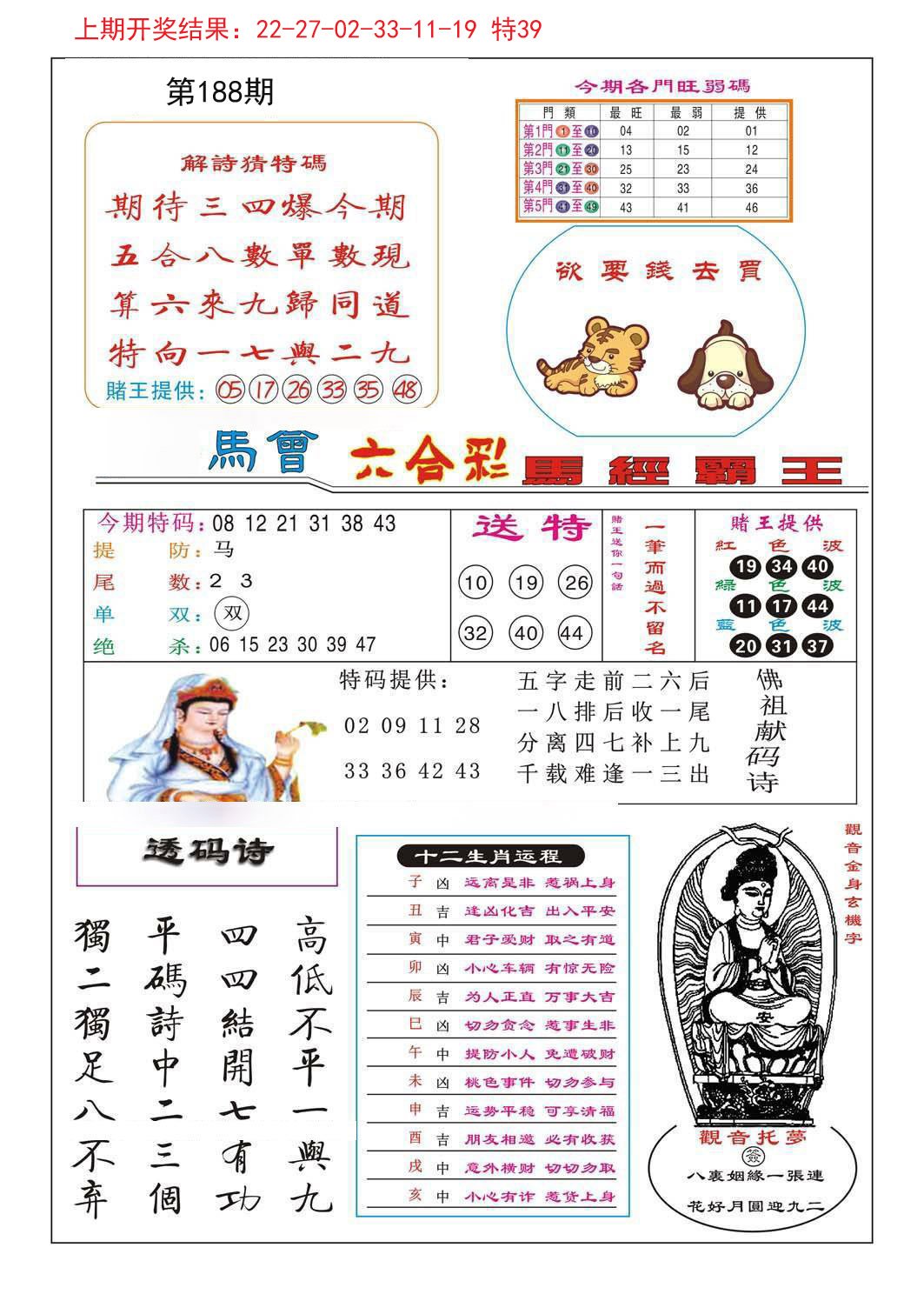 2024188期马经霸王