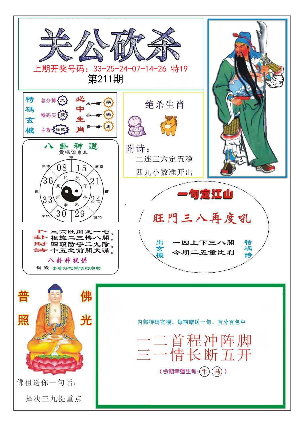 2024211期关公砍杀