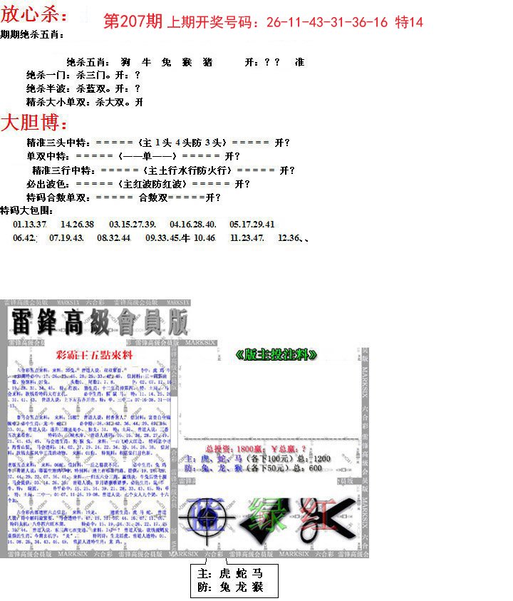 2024207期帮您翻本B