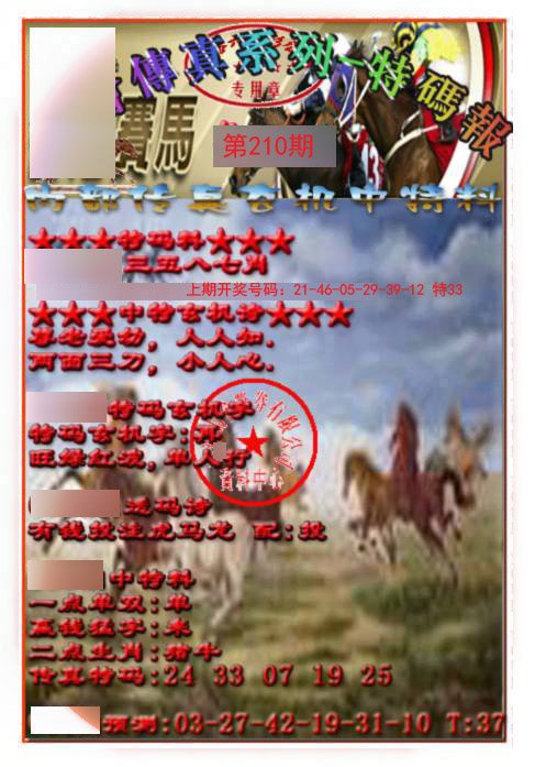 2024210期马会传真-特码报