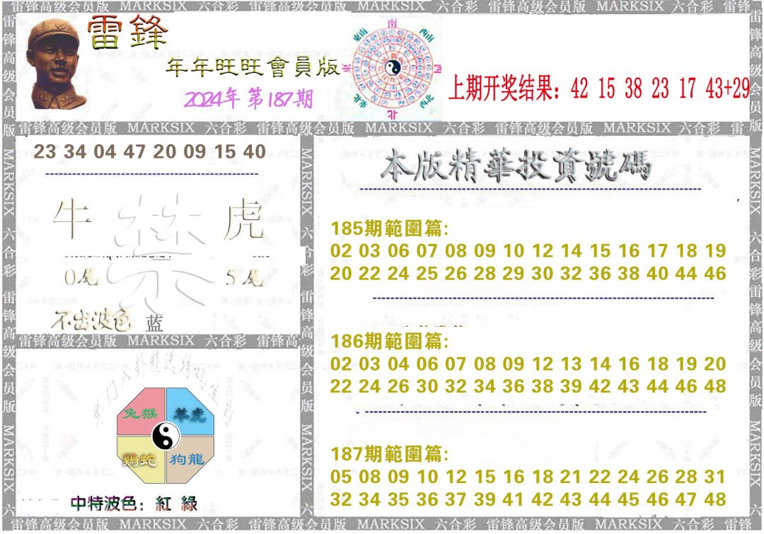 2024187期雷锋鼠年旺旺版