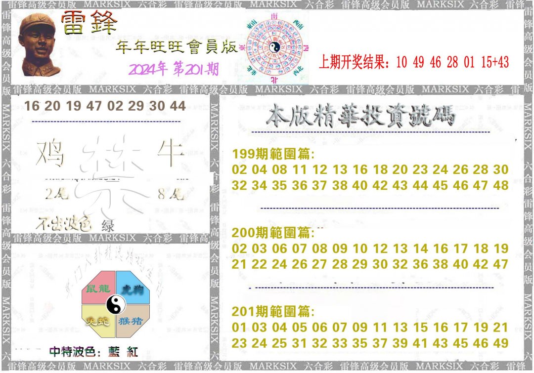 2024201期雷锋鼠年旺旺版