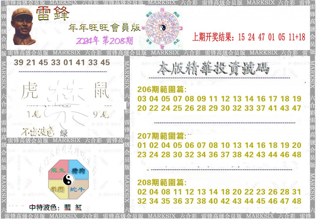2024208期雷锋鼠年旺旺版
