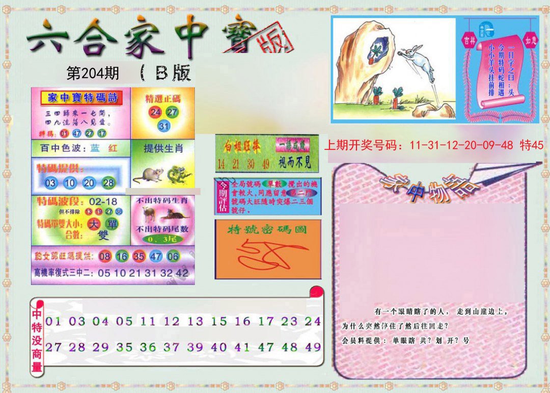 2024204期六合家中宝B