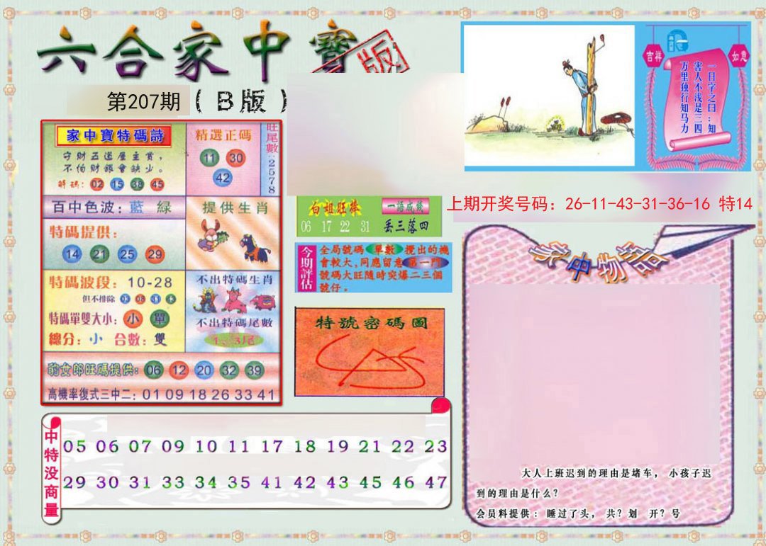 2024207期六合家中宝B