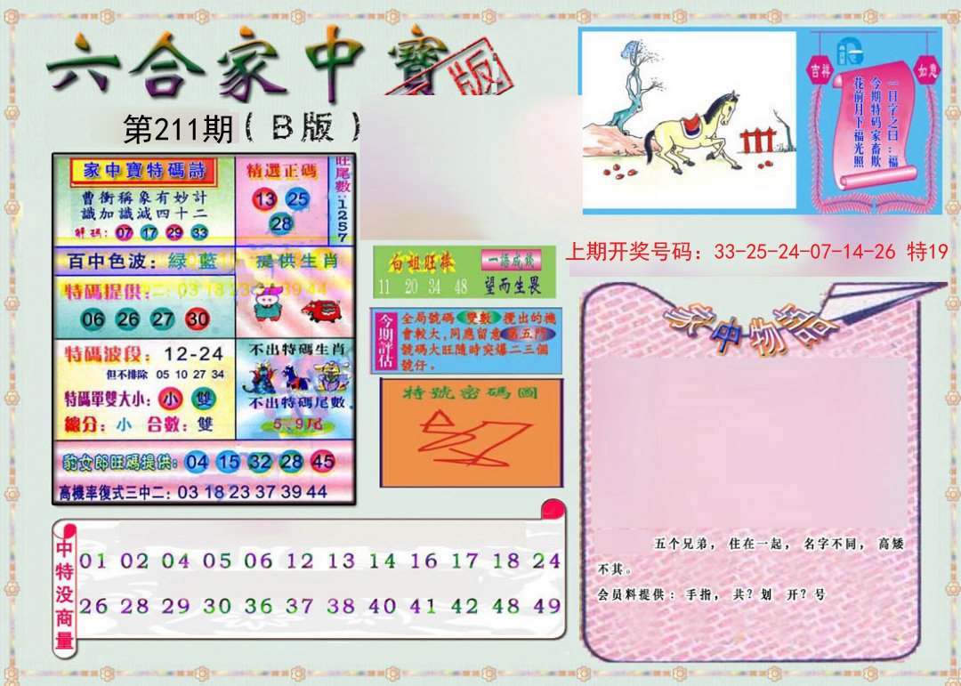 2024211期六合家中宝B