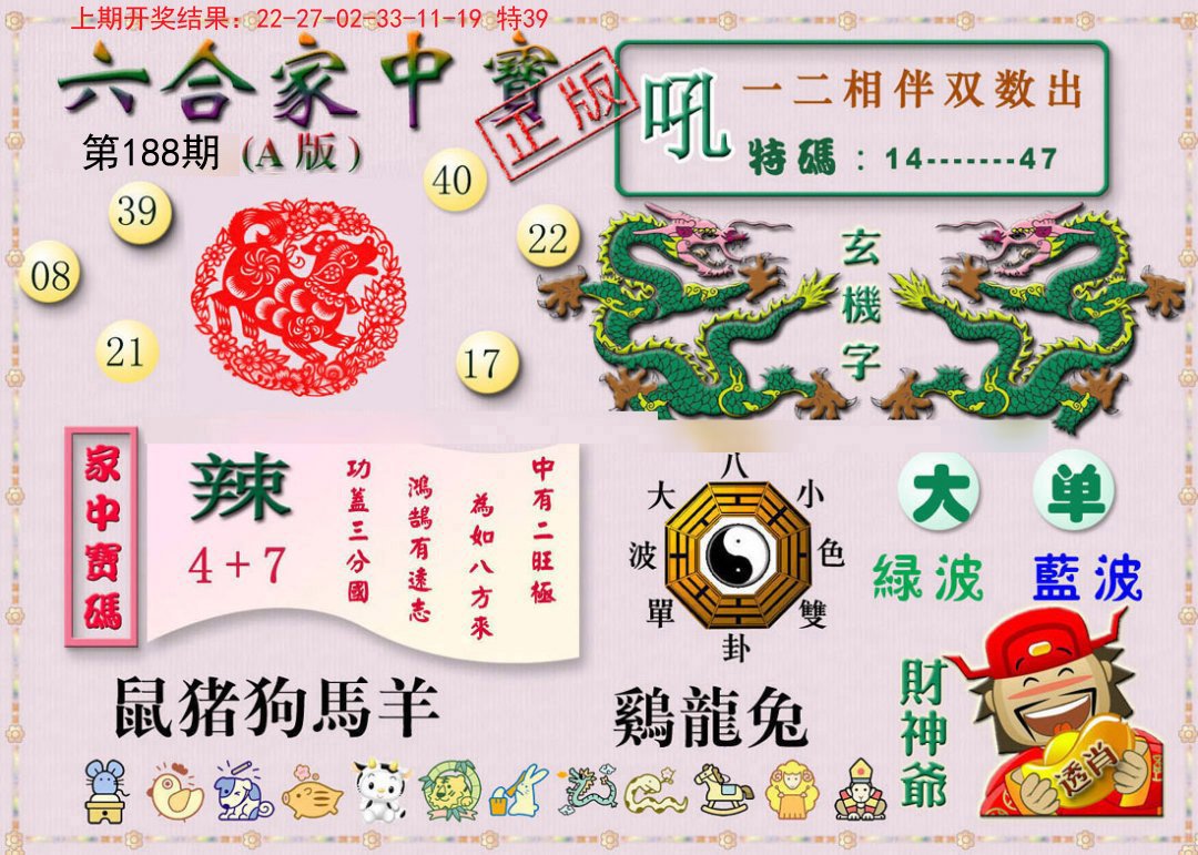 2024188期六合家中宝A