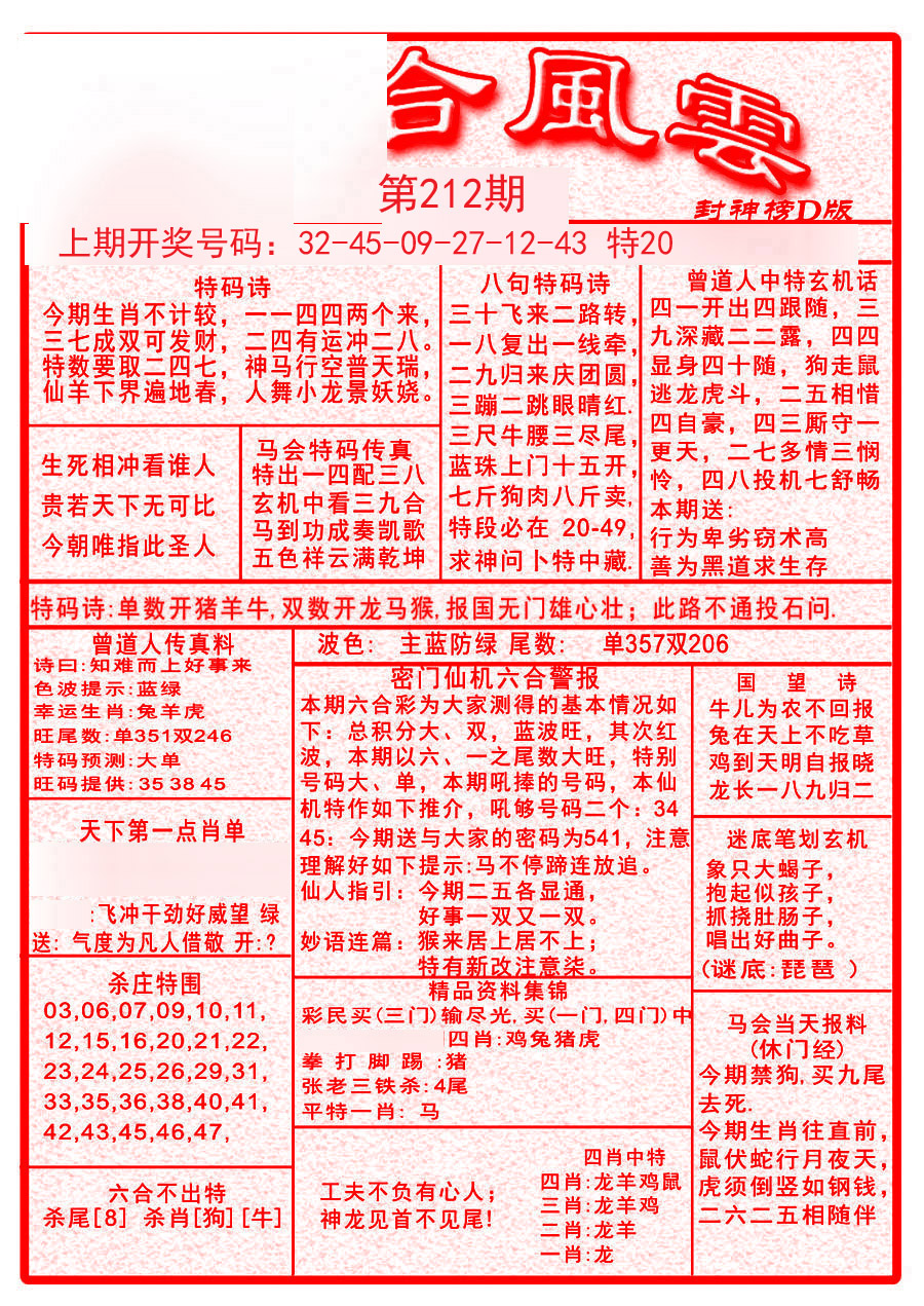 2024212期六合风云A
