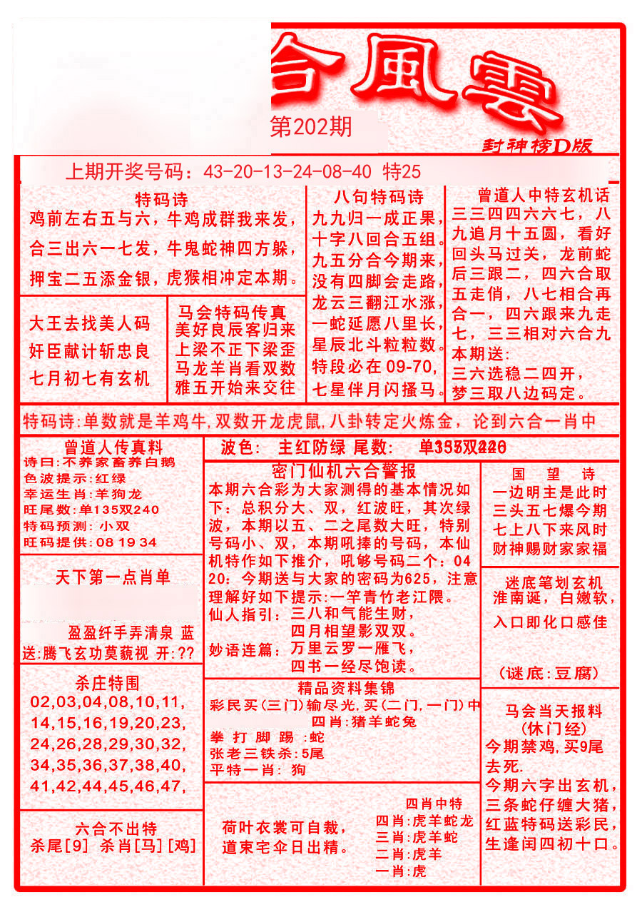 2024202期六合风云A