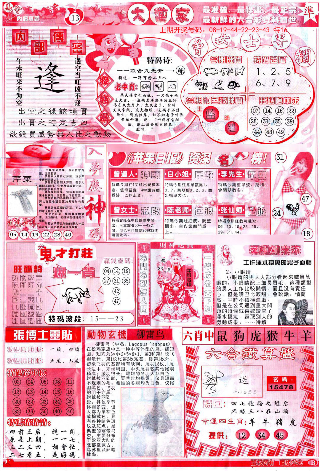 2024199期彩卷后庄B