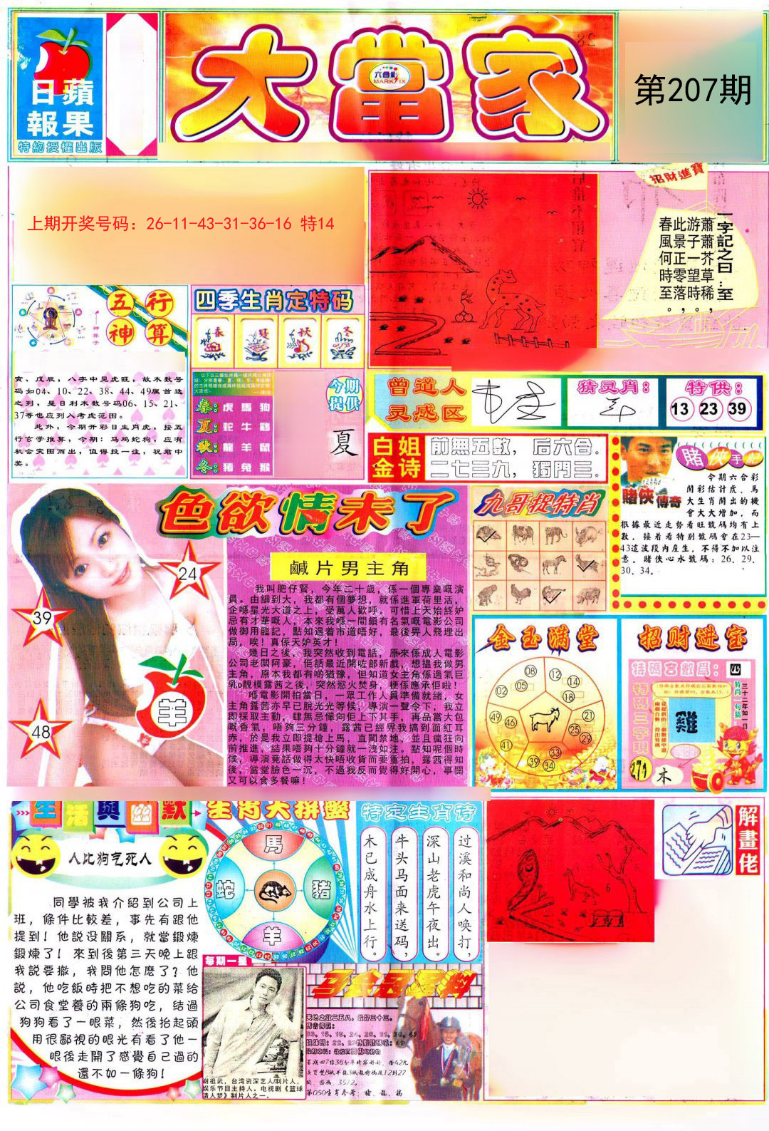 2024207期彩卷后庄A
