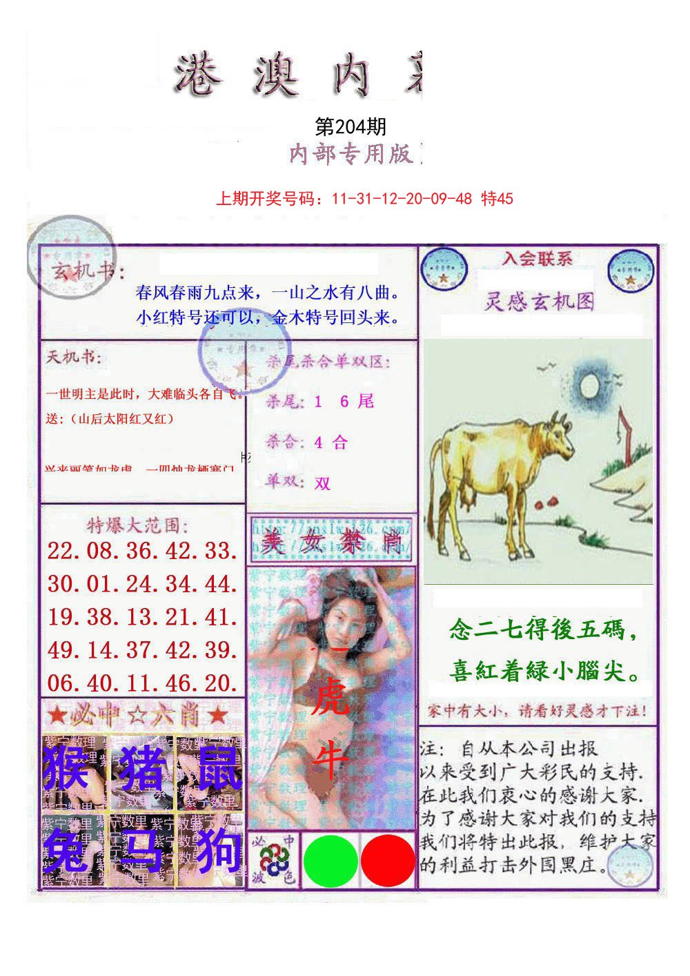 2024204期港澳内幕报