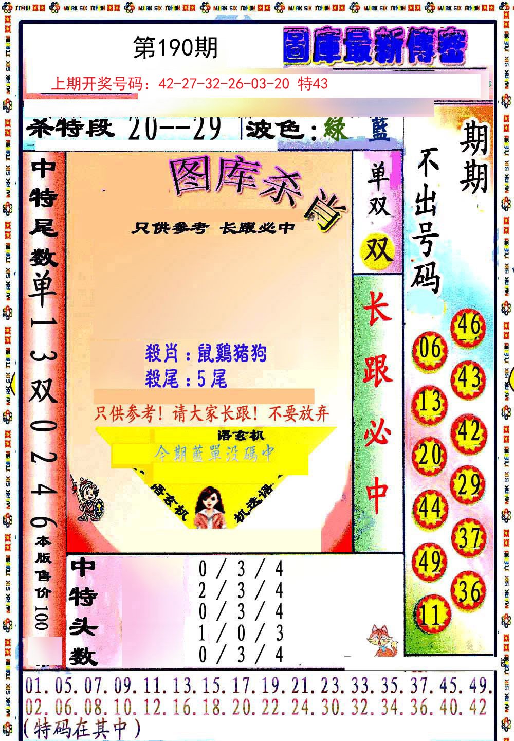 2024190期最新传密绝杀6肖