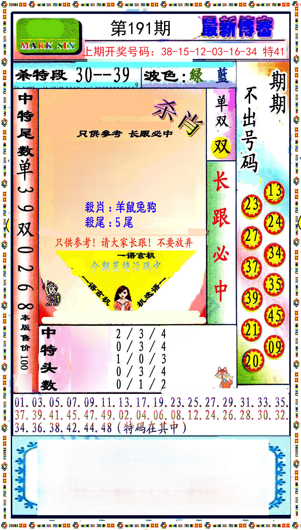 2024191期最新传密绝杀6肖