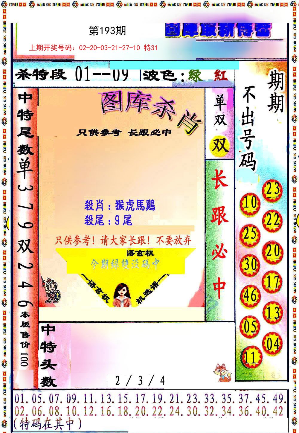 2024193期最新传密绝杀6肖