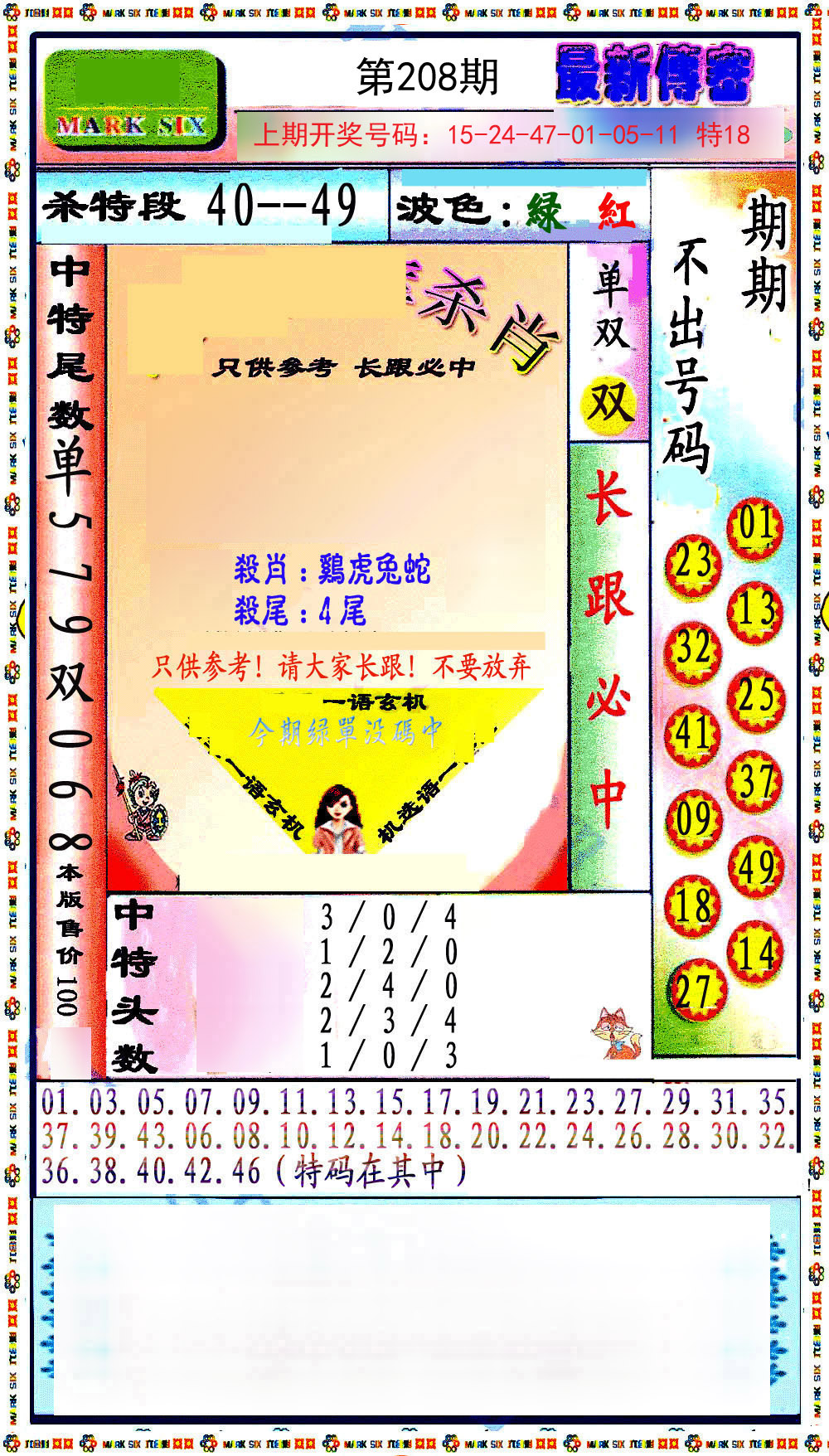 2024208期最新传密绝杀6肖