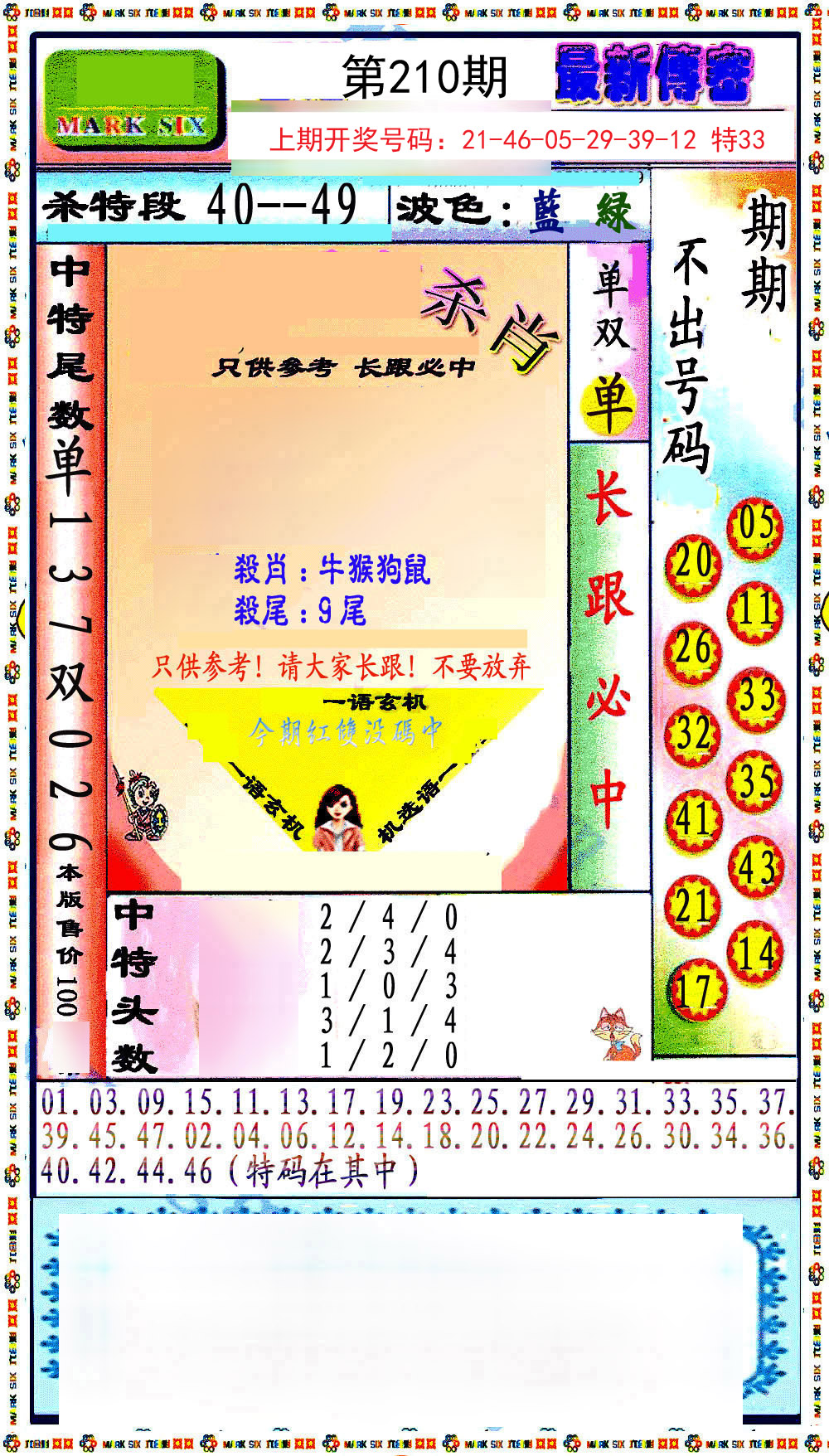 2024210期最新传密绝杀6肖