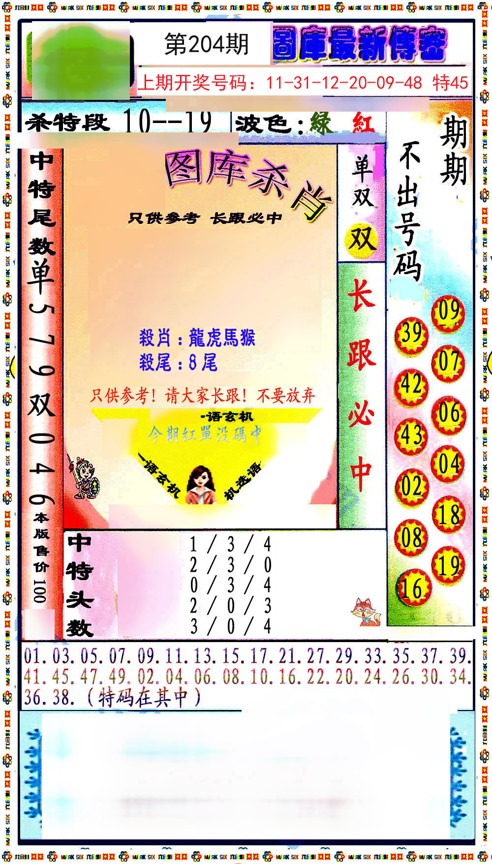 2024204期最新传密绝杀6肖