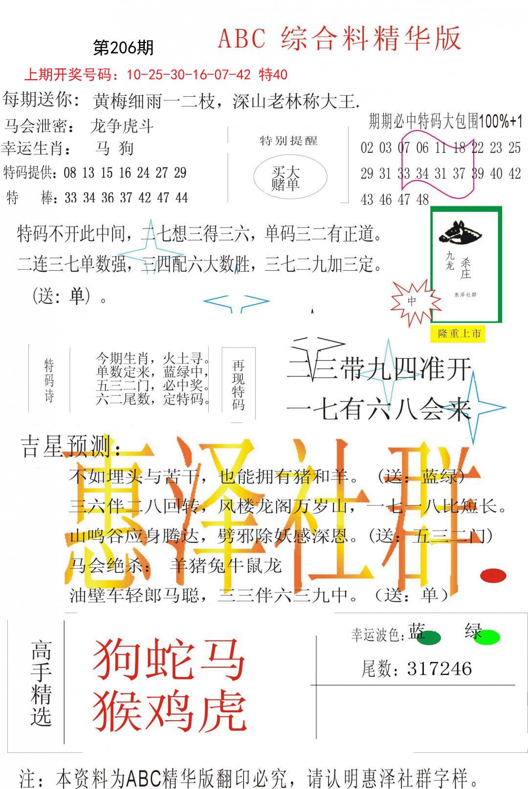 2024206期综合正版资料