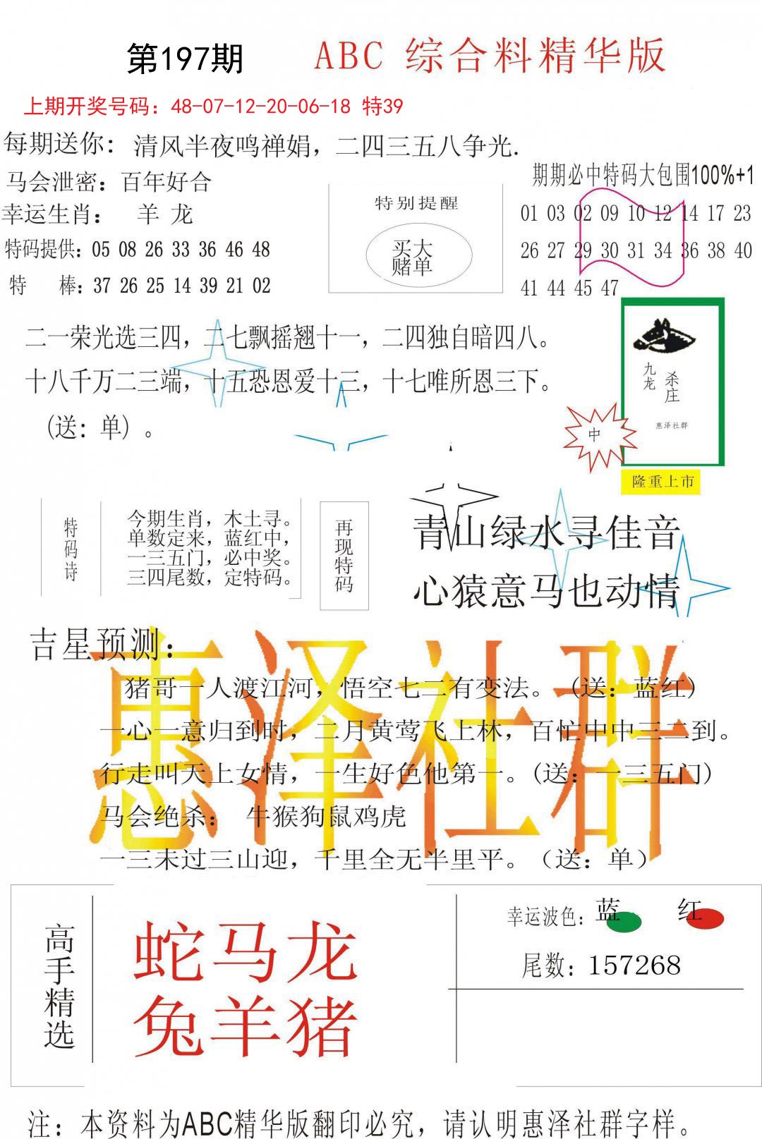 2024197期综合正版资料